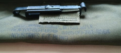 VIETNAM TYPE M16A1 US MILITARY RIFLE CLEANING KIT OD GREEN WITH ALICE MTG CLIP