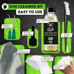 Gun Cleaning Kit with Oil – 3.4 Oz of CLP [Cleaner, Lubricant, & Protectant]