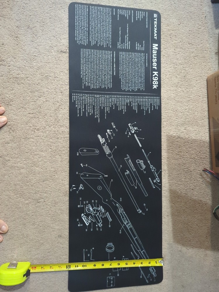 TekMat Mauser K98k Gun Cleaning Mat,12x36in,Black TEK-36-MAUSER