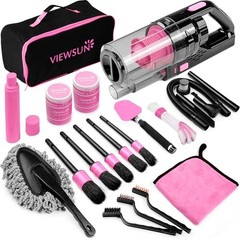 17pcs Car Cleaning Kit Car Interior Detailing Kit with High Power 17PCS Pink