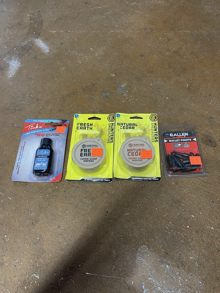 Hunting Accessories Lot – Tinks #69, Cover Scents, Allen Bullet Points – New