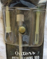 Outers .38 cal swiveling Pistol Cleaning Rod and tips in plastic sleeve #BP604