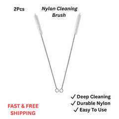 2Pcs Multi Functional Nylon Cleaning White Brush Set Straw Spray Tool