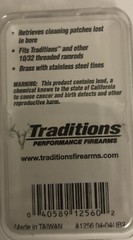 Traditions A1256 Performance Firearm.45/.50/.54 Caliber Patch Puller/Worm Brass