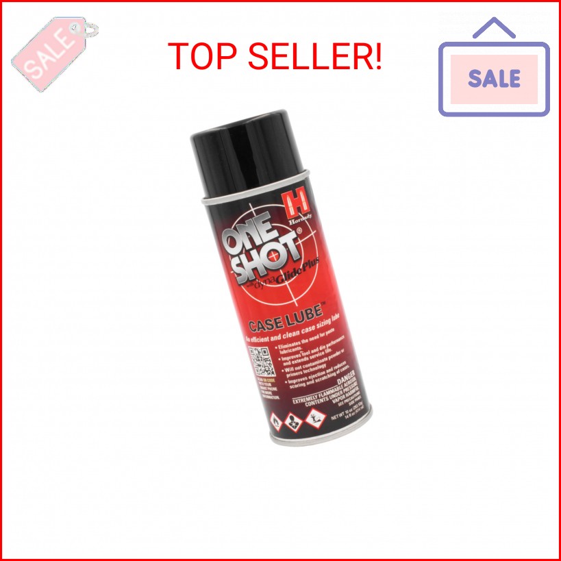 Hornady One Shot Case Lube, 10 oz / 14 fl oz – Aerosol Dry Lube, with DynaGlide