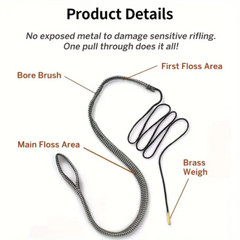 2 BORE ROPES Reusable Gun Barrel Cleaning Snakes 22 223 556 30 308 30-06 300 303