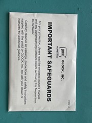 Glock Sealed Original OEM Instruction Manual with warranty card 07/05/2026