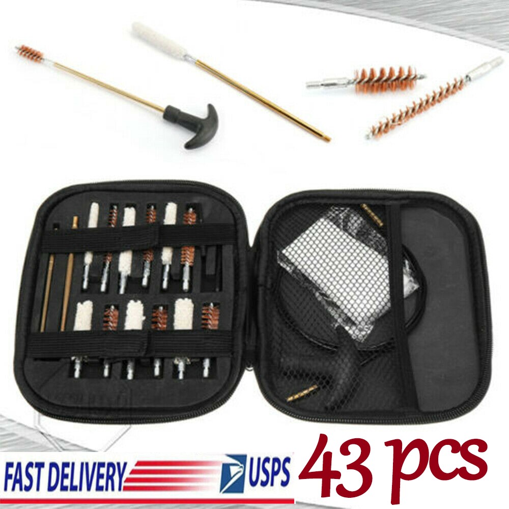 Universal Gun Cleaning Kit Rifle Pistol Handgun Shotgun Firearm Cleaner 43Pcs