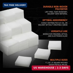 GRITR Square Cleaning Patches – Bulk Pack, Non-Woven, Lint-Free Polyester – Vers