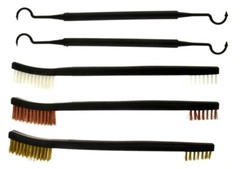 SE 5pc Gun Cleaning Set Brass, Copper, Nylon and 2 picks 7″ long – 7624BC-5