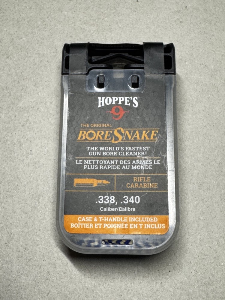 Bore Snake .338 , .340 Hoppe’s 9 Bore Cleaning Tool New in Case