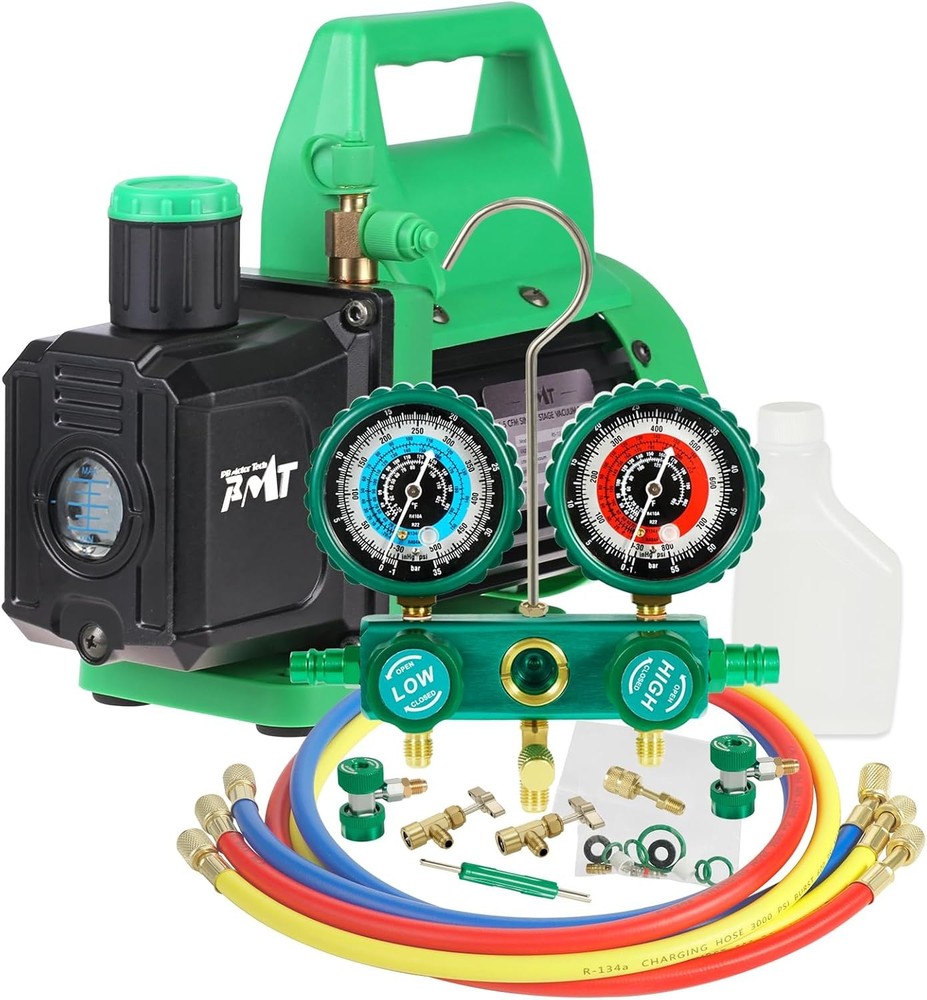 4.5 CFM Vacuum Pump PB Motor Tech Manifold Gauge Set