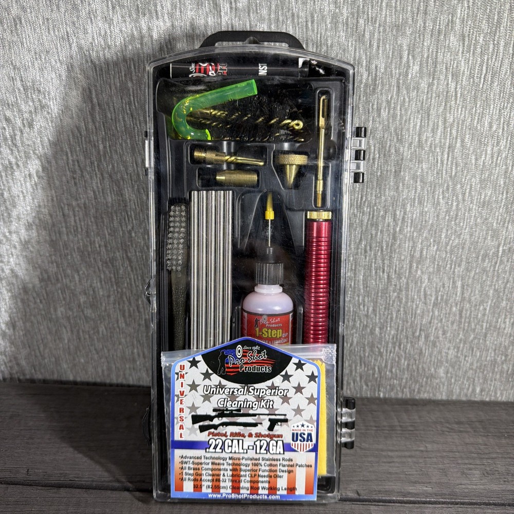 Pro-Shot Universal Box Gun Cleaning Kit, Stainless Steel, .22 Cal., 12 : PSUVKIT