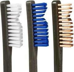 Otis All Purpose Gun Cleaning Brush Pack (3-Pack) Soft Nylon/Bronze/Blue Nylon