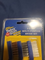 Tetra Gun Brush Set. 3 Piece Multi Purpose Set. Nylon, Bronze, Stainless Steel