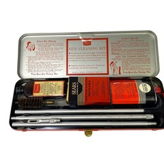 Sears Gun Cleaning Kit Red Metal Case and Box Oil Rod Patches