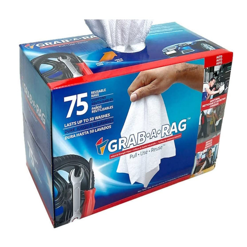 Grabarag Grab-A-Rag Washable Microfibre Rags 75-Count
