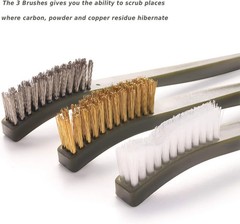20 Pcs Gun Cleaning Brushes & Picks Kit Set Brass Steel Nylon Double Ended Gun C