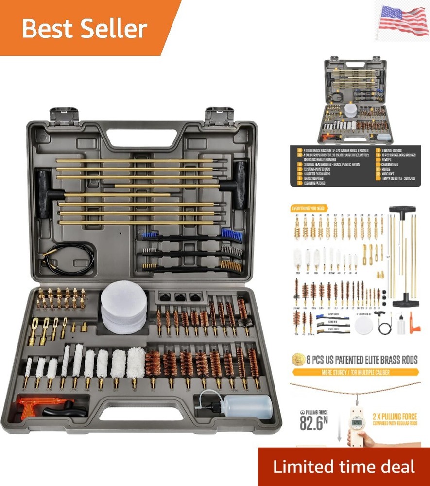 Elite , Rifle Handgun Shotgun Pistol Universal Cleaning Kit with All Brass Hi…