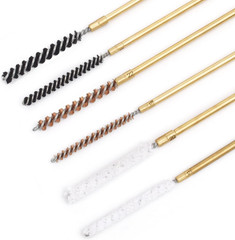 Airgun Cleaning Kit .17 and .22 Caliber with Brass Brushes Cotton Mops Bronze