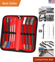 Compact 9-Piece Gun Cleaning Kit: Versatile Brushes & Picks Organized