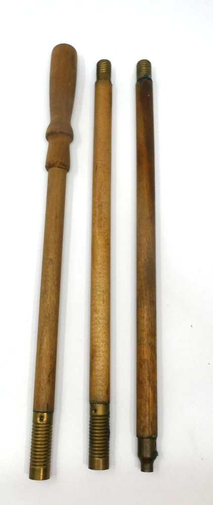 Antique Wood-Brass Cleaning Rod Gun Shotgun Barrel 3 Piece Wooden 12ga 16ga 20ga