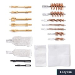 Gun Cleaning Kit 22 Piece Shotgun Rifle Multi-Caliber with Case