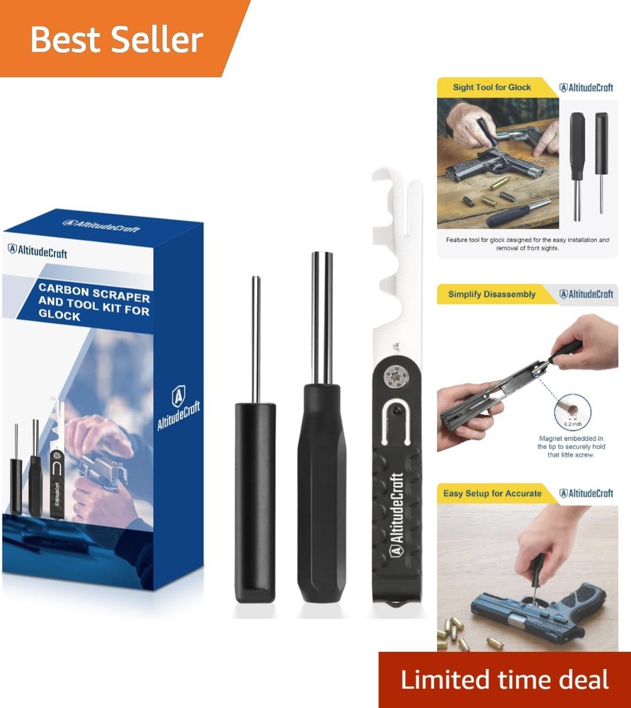 4-Piece Carbon Cleaner Kit: Multi-Scraper, Hex Key & Pin Punch for Maintenance