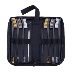 Custom Gun Cleaning Brush and Pick Kit in Zippered Organizer Carry Case 8 Pieces