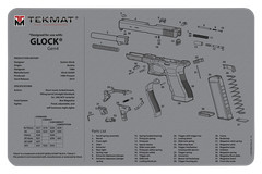 TekMat TEKR17GLOCKG4GY Gck Gen 4 Cleaning Mat Gray Rubber 11″x17″ Gck Gen 4 Part