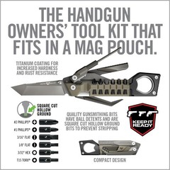 19-in-1 Pistol Multitool & Handgun Utility Tool | Gun Maintenance Kit with Wrenc