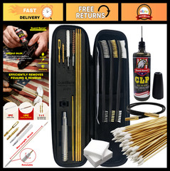 .22 .223 Caliber Gun Cleaning Kit – Rifle & Pistol Cleaner with Oil, Snake, Brus