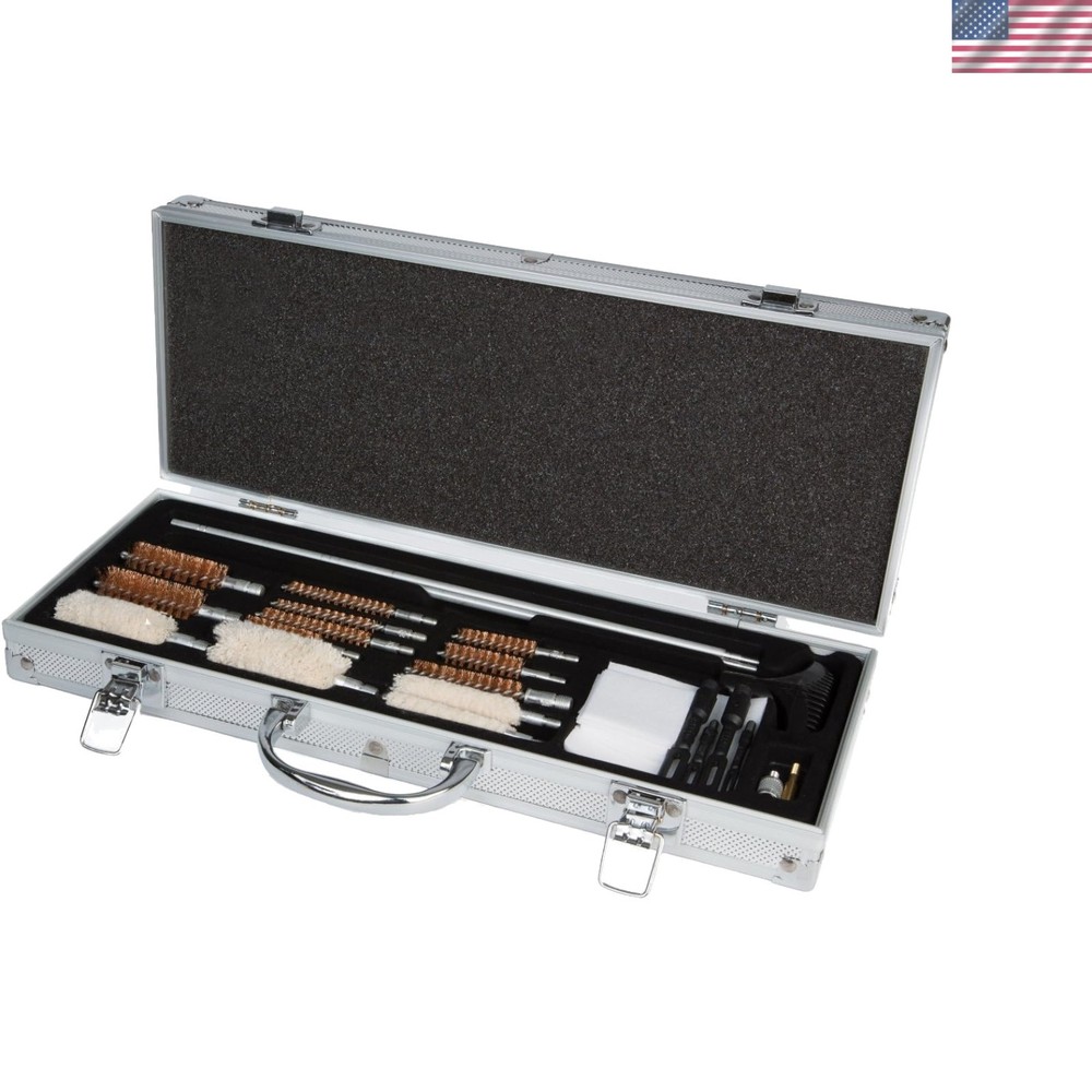 Complete Gun Cleaning Accessory Kit with Aluminum Case – Shotgun & Pistol Ready