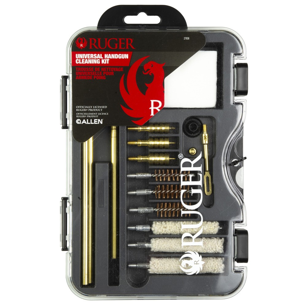 Allen Ruger Universal Handgun Cleaning Kit 18pc fits 380ACP-45ACP w/Molded Case