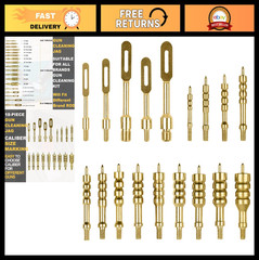 Solid Brass Gun Cleaning Jag Set for Rifles – Slotted Tip & Storage Case, Mainte