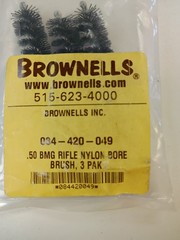 three Brownells nylon bore brushes designed specifically for .50 BMG caliber…