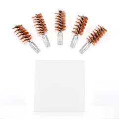 5 x Bronze Bristle Bore Cleaning Brush .20 Gauge 5/16-27 Thread with 50 Patches