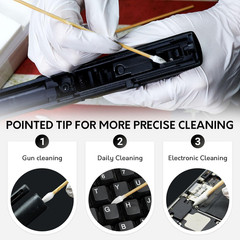 Gun Cleaning Swabs Pointed Tip Firearm Maintenance Precision Q-Tips 200 Count
