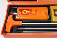 Vintage Hoppe’s Rifle Gun Cleaning Kit Orange Case complete with accessories