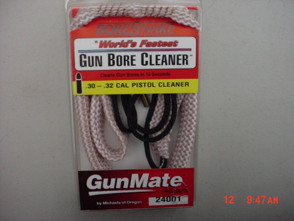 BORESNAKE BORE SNAKES NEW Gunmate .30-.32 Caliber Pistol Cleaner 24001