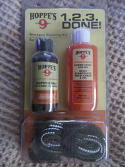 Hoppe’s “1-2-3 Done!” Shotgun Cleaning Kit for 20 gauge with Bore Snake