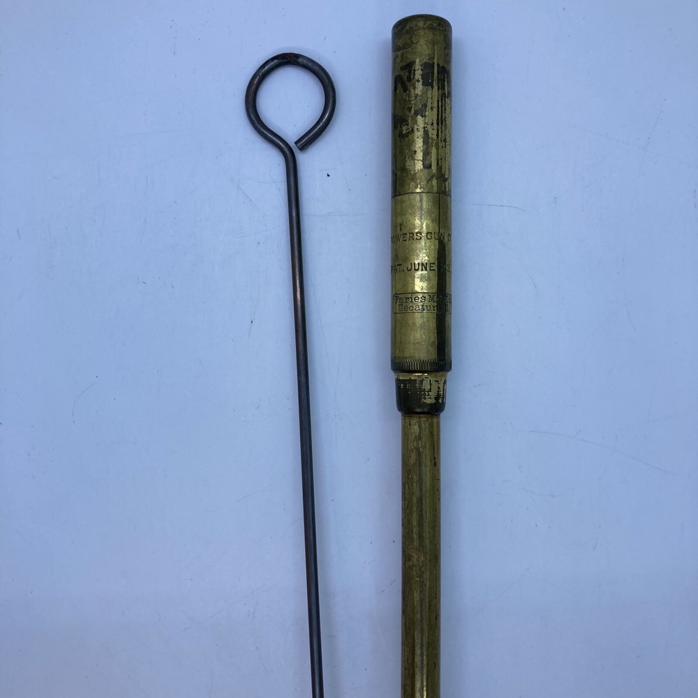 Antique Brass C.M. Powers Rifle Cleaning Rod Faries Decautur, IL 1896
