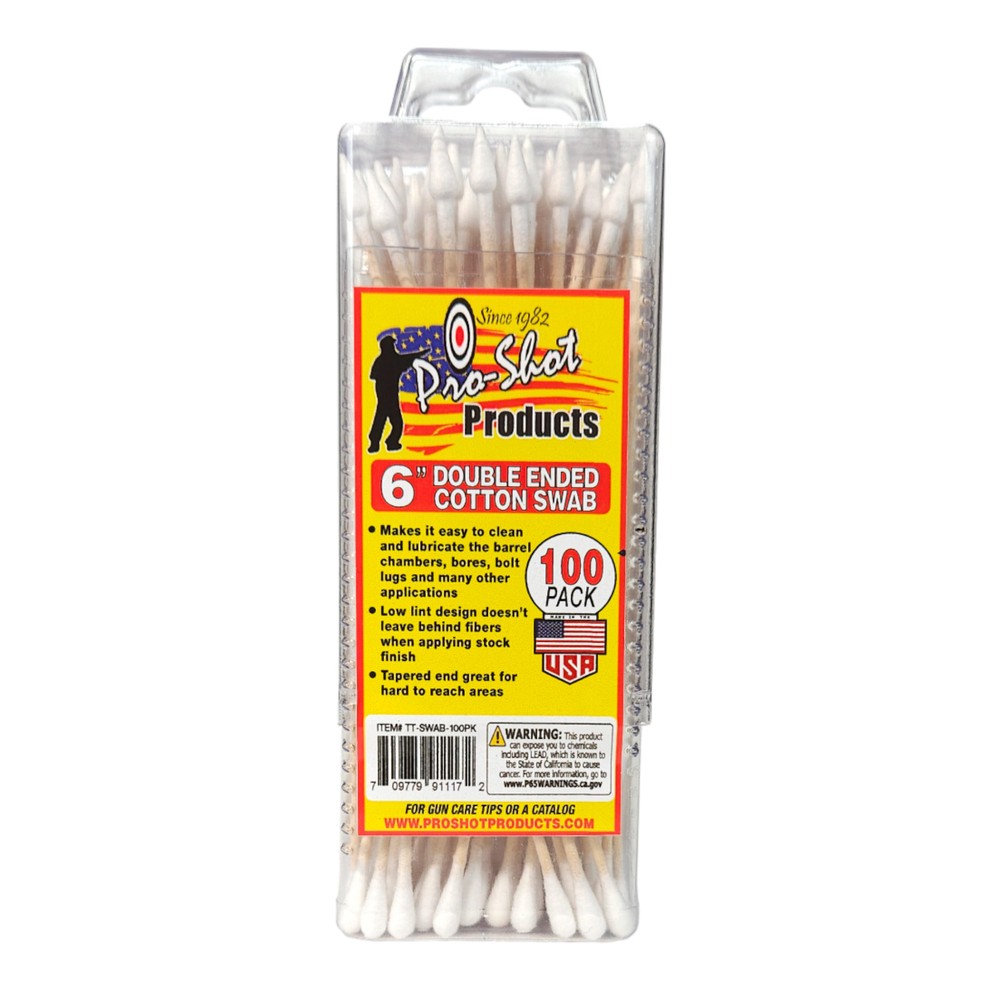 Pro-Shot Products Cotton Swabs 100 Pack Tapered Regular Tip for Cleaning Tasks
