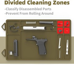 Pistol Gun Cleaning Mat, Thick Gun Cleaning Pad with Magnetic Organizer Parts Tr