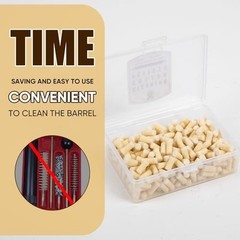 Cotton Wool Felt Cleaning Pellets for .22/.177/.25 Caliber – 300 Count with Stor