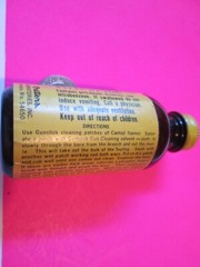 VINTAGE OUTERS GUNSLICK SUPER NITRO POWDER SOLVENT EMPTY BROWN BOTTLE USA