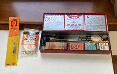 Vintage Outers Rifle Cleaning Kit – Red Metal Box w Rods & Brushes Excellent