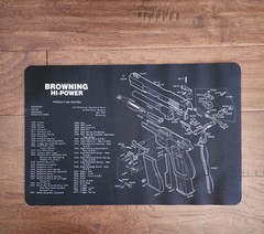 Browning HI-POWER Pistol 11” x 17” Gun Cleaning Mat Mouse Pad Desk Mat