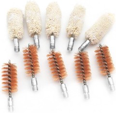 Durable 10-Pack Bore Brushes with Phosphor Bronze & Cotton Mops for Firearms