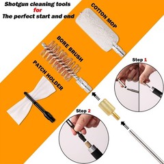 Shotgun Cleaning Kit for 12 20 410 Gauge with Portable Storage Case and Brushes